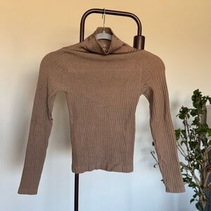 Taupe Mock Neck Top